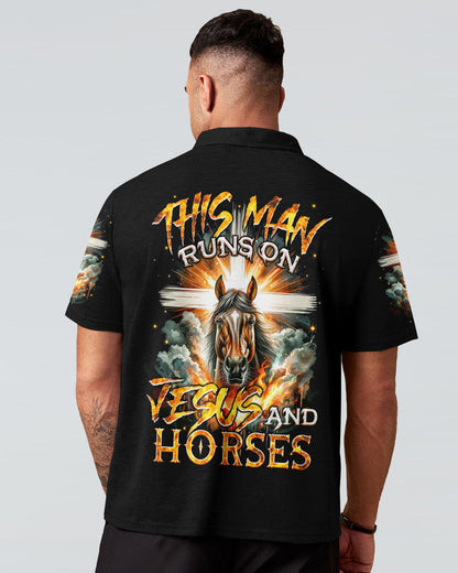 Runs On Jesus And Horses Men's All Over Print Shirt - Tyqy1901242, easychoo.com