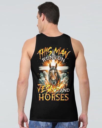 Runs On Jesus And Horses Men's All Over Print Shirt - Tyqy1901242, easychoo.com
