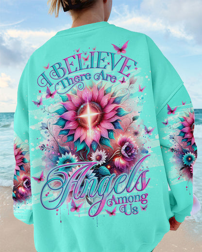 I Believe There Are Angels Among Us Sunflower Women's All Over Print Shirt - Tlno0912233, easychoo.com