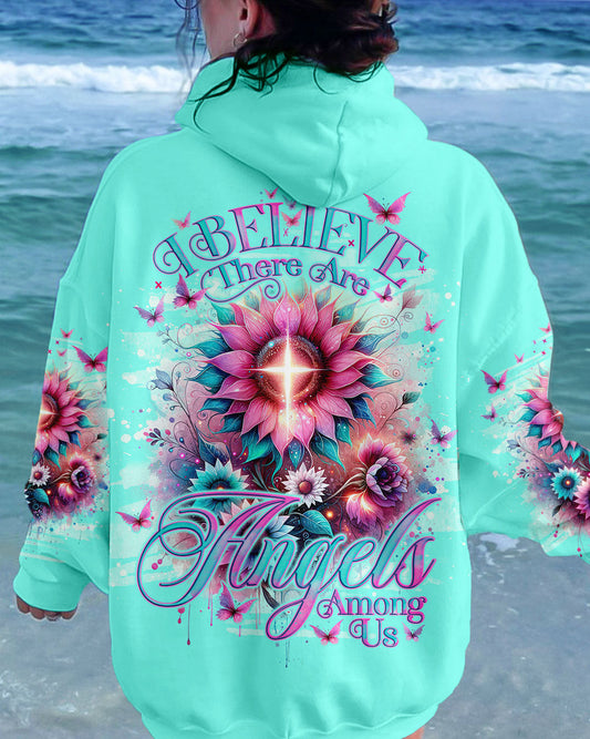 I Believe There Are Angels Among Us Sunflower Women's All Over Print Shirt - Tlno0912233, easychoo.com