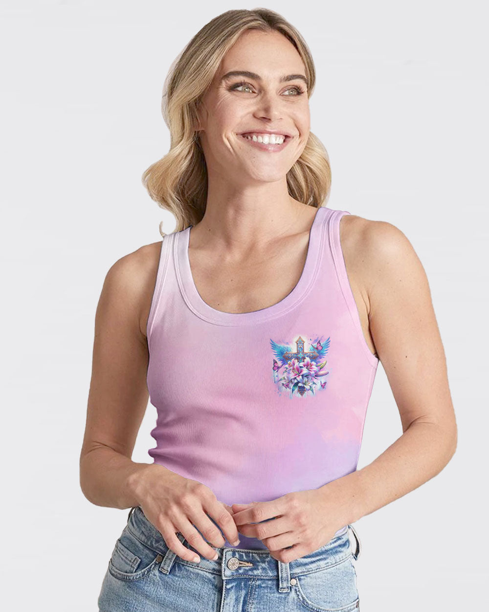 When God Steps In Miracles Happen Cross Lilies Women's All Over Print Shirt - Tlno0502242, easychoo.com