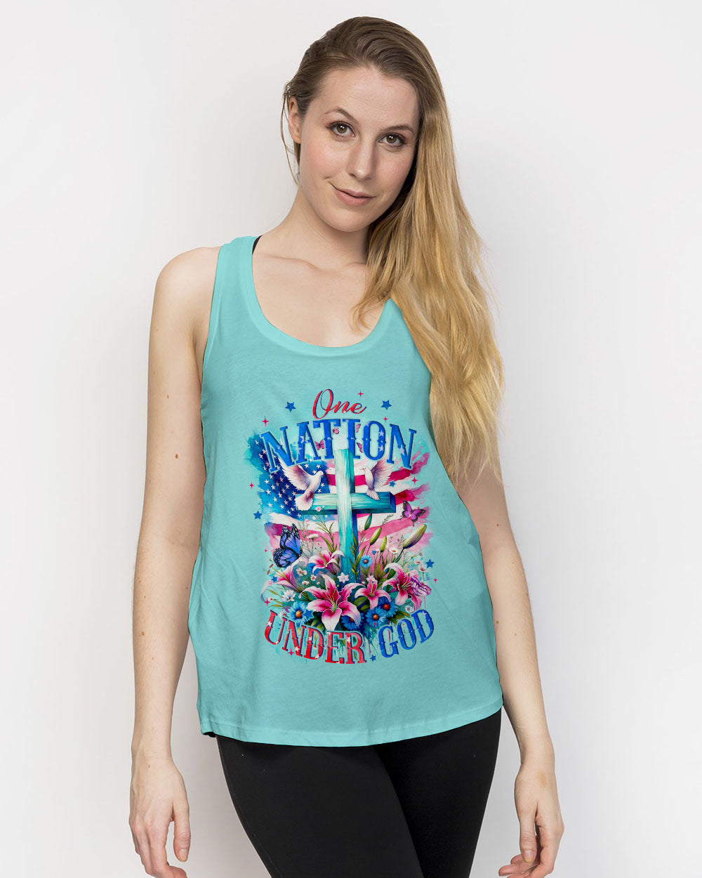 One Nation Under God Women's All Over Print Shirt - Tyqy3110231, easychoo.com