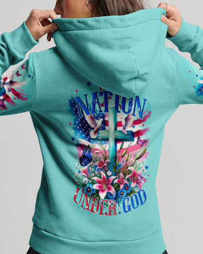 One Nation Under God Women's All Over Print Shirt - Tyqy3110231, easychoo.com