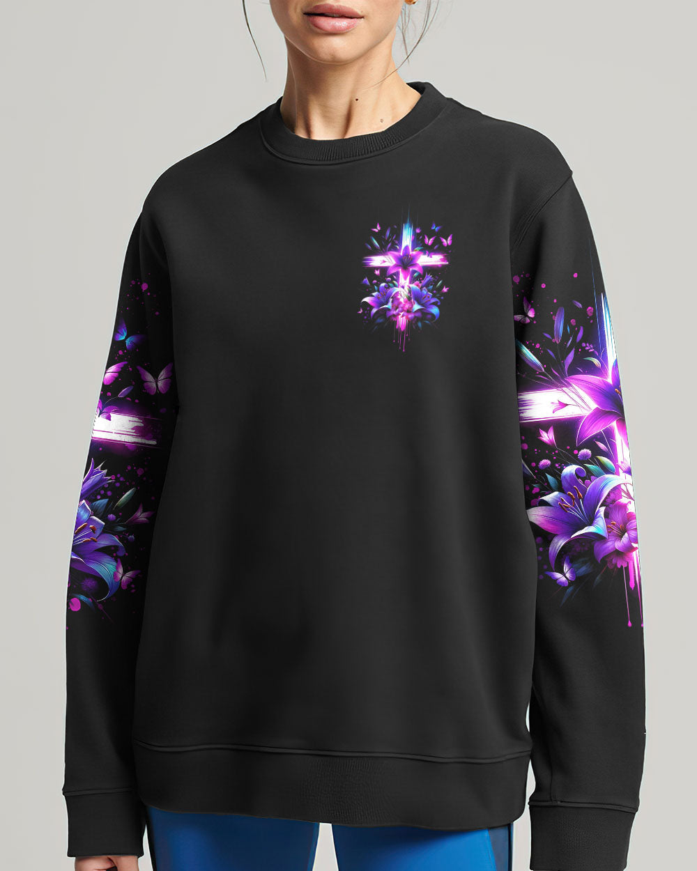 Even In Darkness Cross Lilies Women's All Over Print Shirt - Tltr1001245, easychoo.com