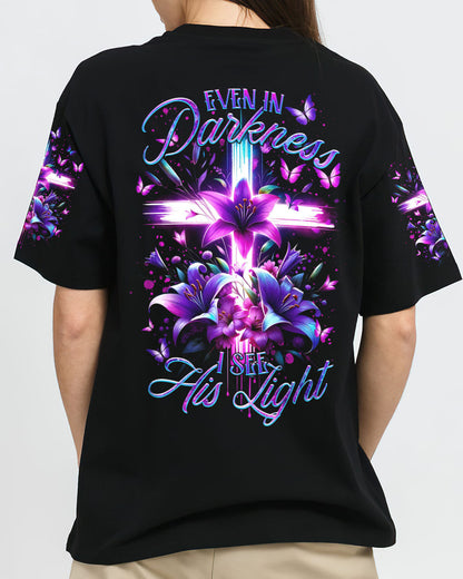 Even In Darkness Cross Lilies Women's All Over Print Shirt - Tltr1001245, easychoo.com