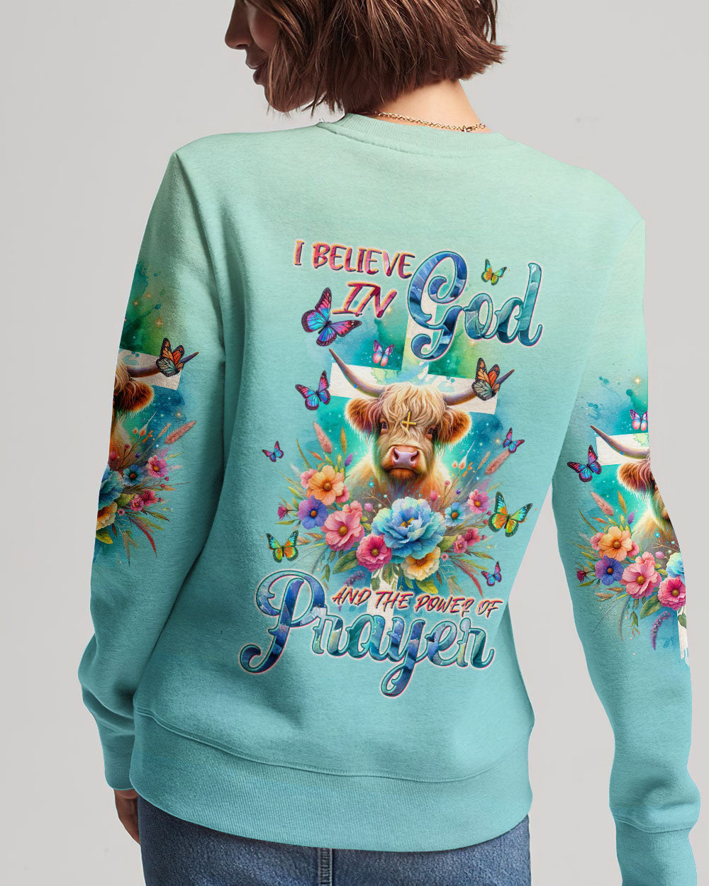 I Believe In God Cow Women's All Over Print Shirt - Tltw2011233, easychoo.com