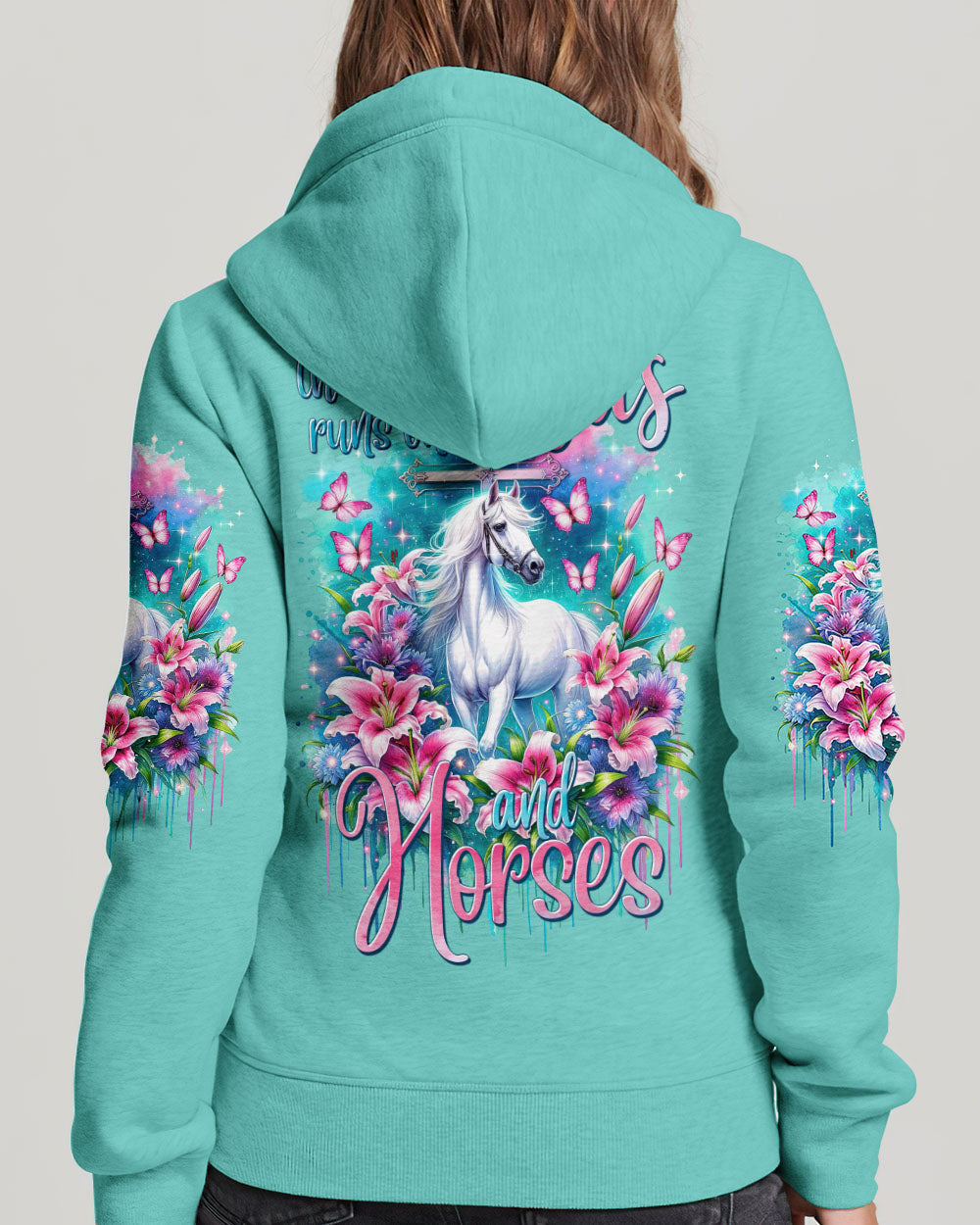 Runs On Jesus And Horses Women's All Over Print Shirt - Tytm1312234, easychoo.com