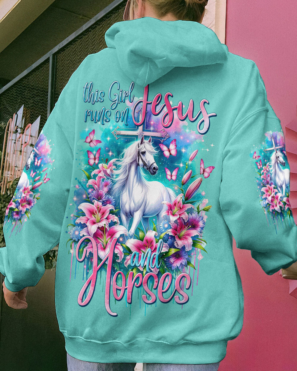 Runs On Jesus And Horses Women's All Over Print Shirt - Tytm1312234, easychoo.com