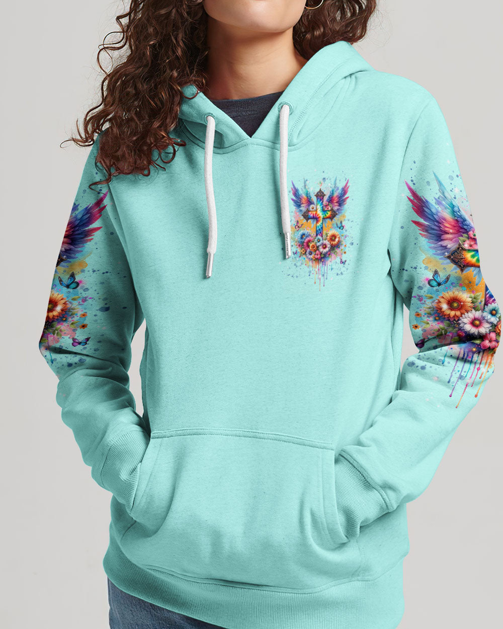 I Believe In God Cross Wings Women's All Over Print Shirt - Tlnt0401242, easychoo.com