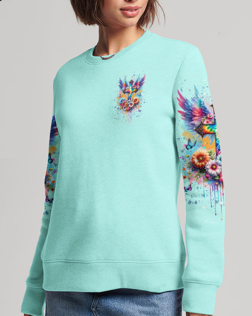 I Believe In God Cross Wings Women's All Over Print Shirt - Tlnt0401242, easychoo.com