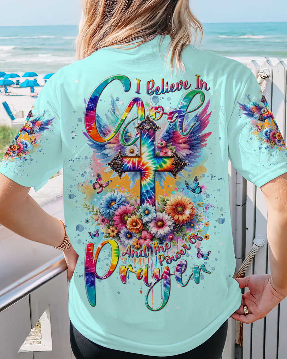 I Believe In God Cross Wings Women's All Over Print Shirt - Tlnt0401242, easychoo.com