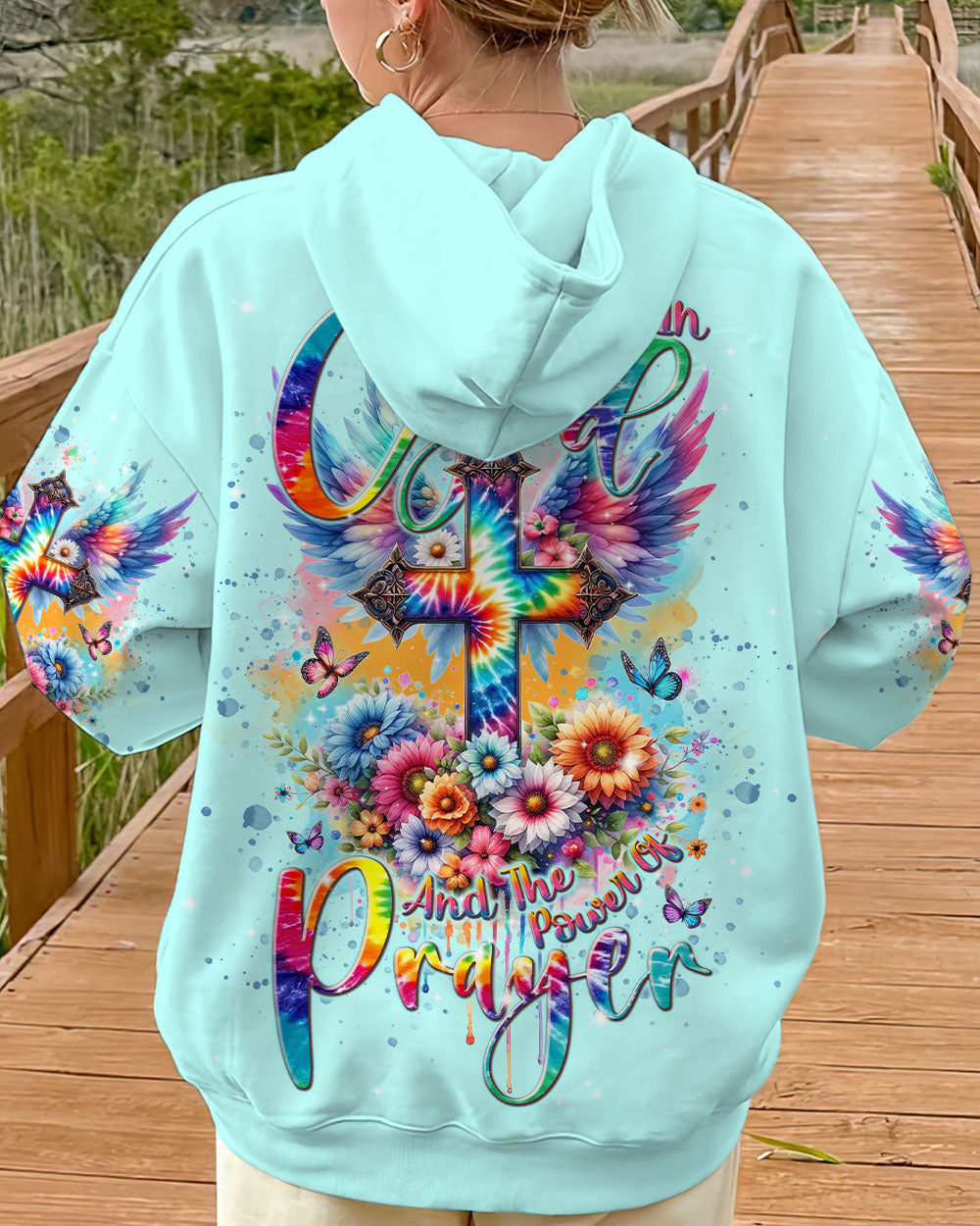 I Believe In God Cross Wings Women's All Over Print Shirt - Tlnt0401242, easychoo.com