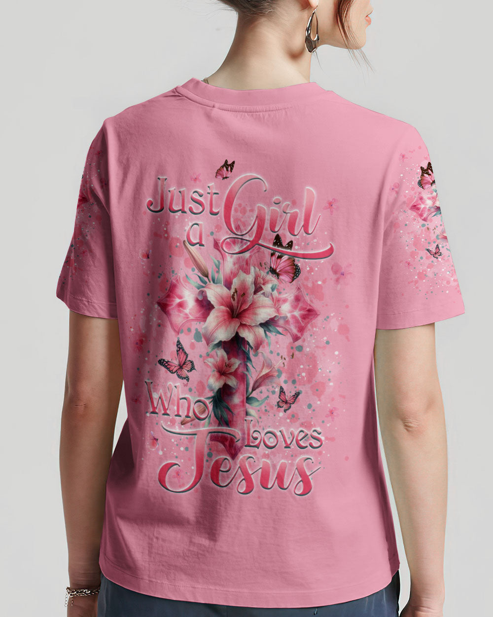 Just A Girl Who Loves Jesus Women's All Over Print Shirt - Yhkd0102241, easychoo.com