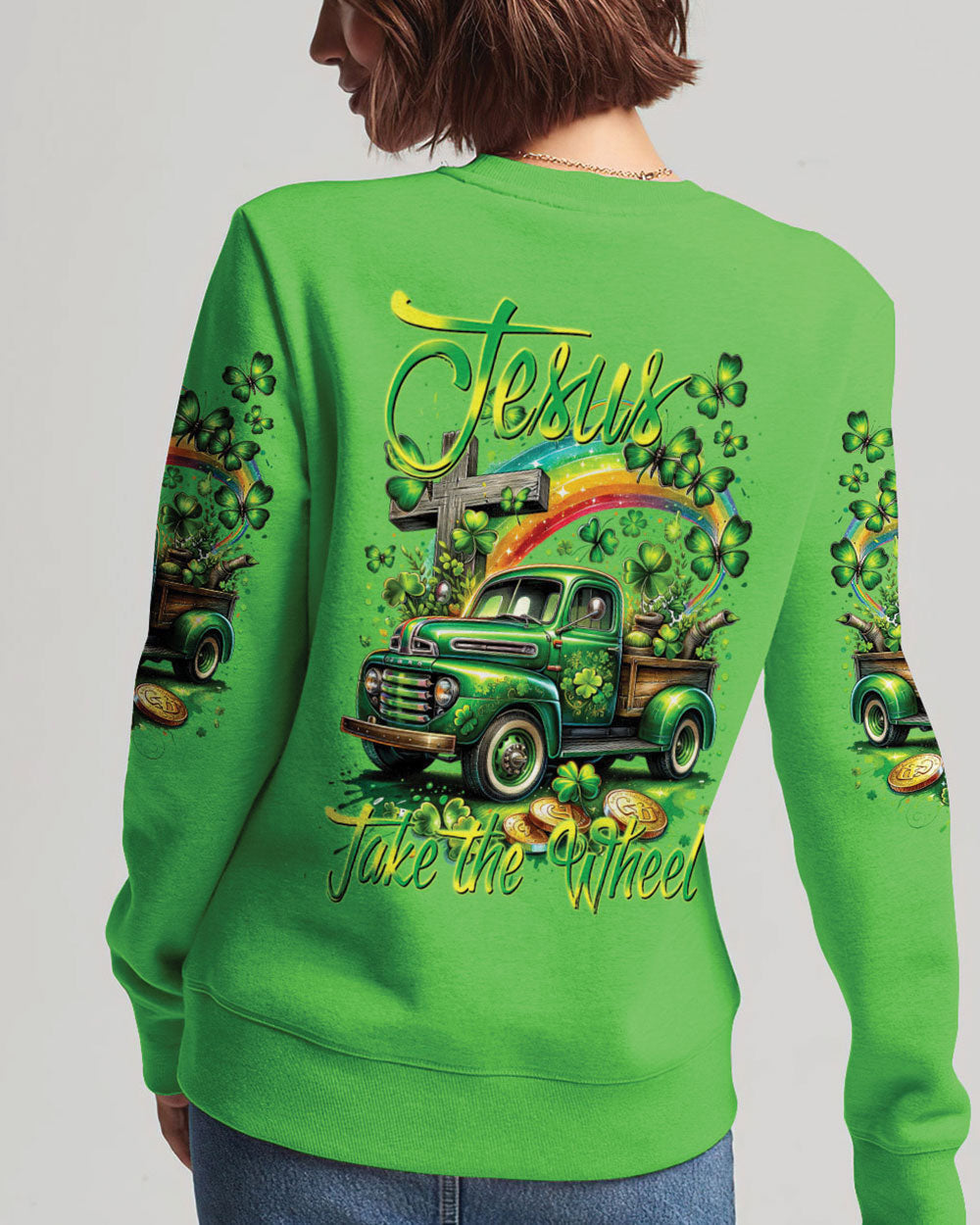 Jesus Take The Wheel Patrick's Day Women's All Over Print Shirt - Tytm0601241, easychoo.com