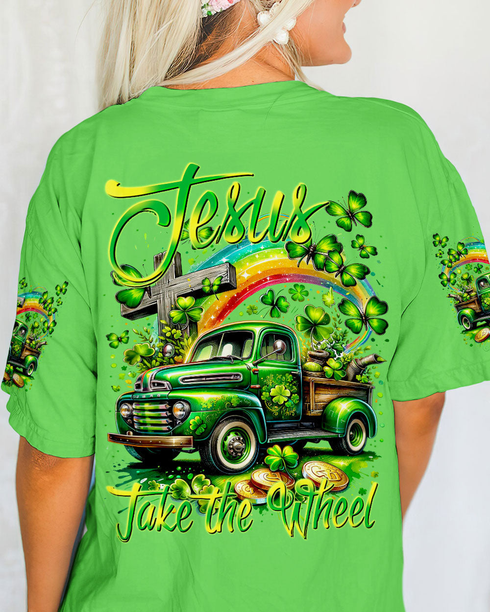 Jesus Take The Wheel Patrick's Day Women's All Over Print Shirt - Tytm0601241, easychoo.com