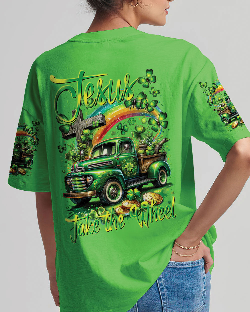 Jesus Take The Wheel Patrick's Day Women's All Over Print Shirt - Tytm0601241, easychoo.com