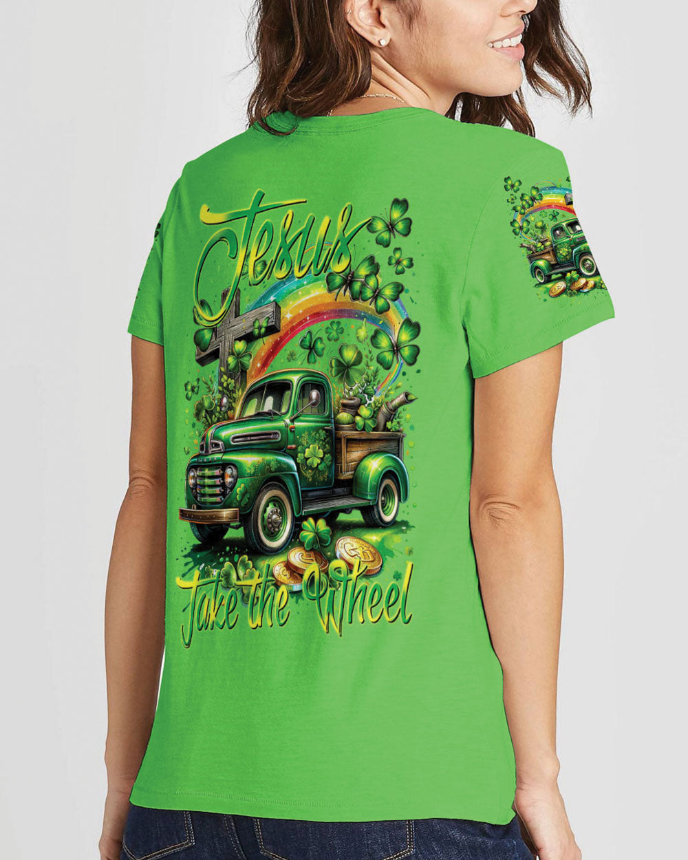 Jesus Take The Wheel Patrick's Day Women's All Over Print Shirt - Tytm0601241, easychoo.com