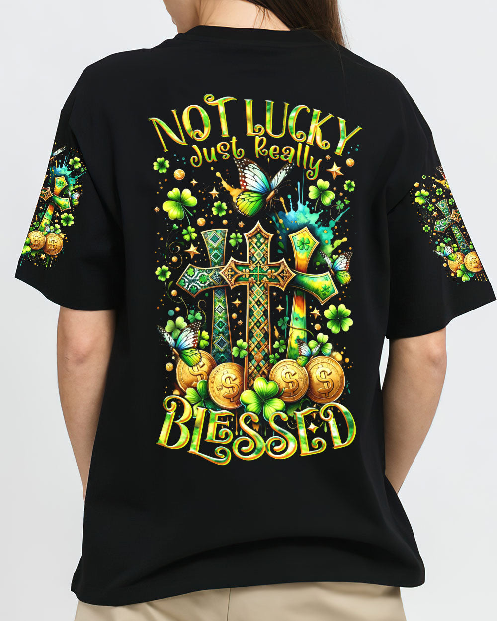 Not Lucky Just Really Blessed Patrick's Day Women's All Over Print Shirt - Tltr0301244, easychoo.com