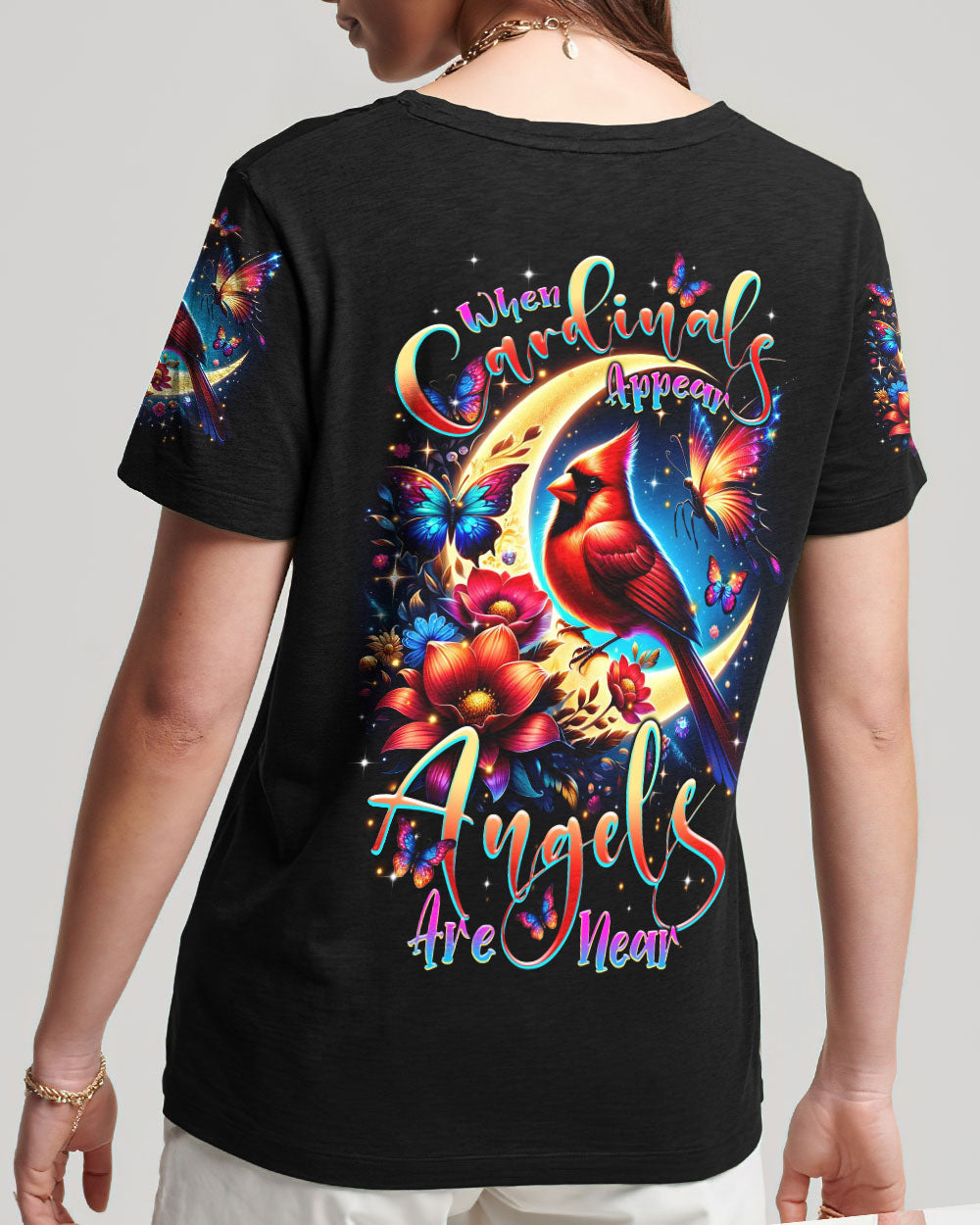 When Cardinals Appear Angels Are Near Women's All Over Print Shirt - Tltr1812232, easychoo.com