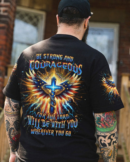 Be Strong And Courageous Men's All Over Print Shirt - Yhhn0401242, easychoo.com