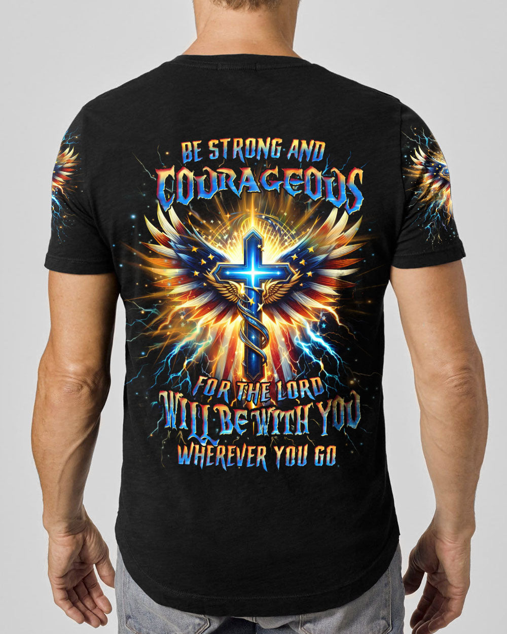 Be Strong And Courageous Men's All Over Print Shirt - Yhhn0401242, easychoo.com