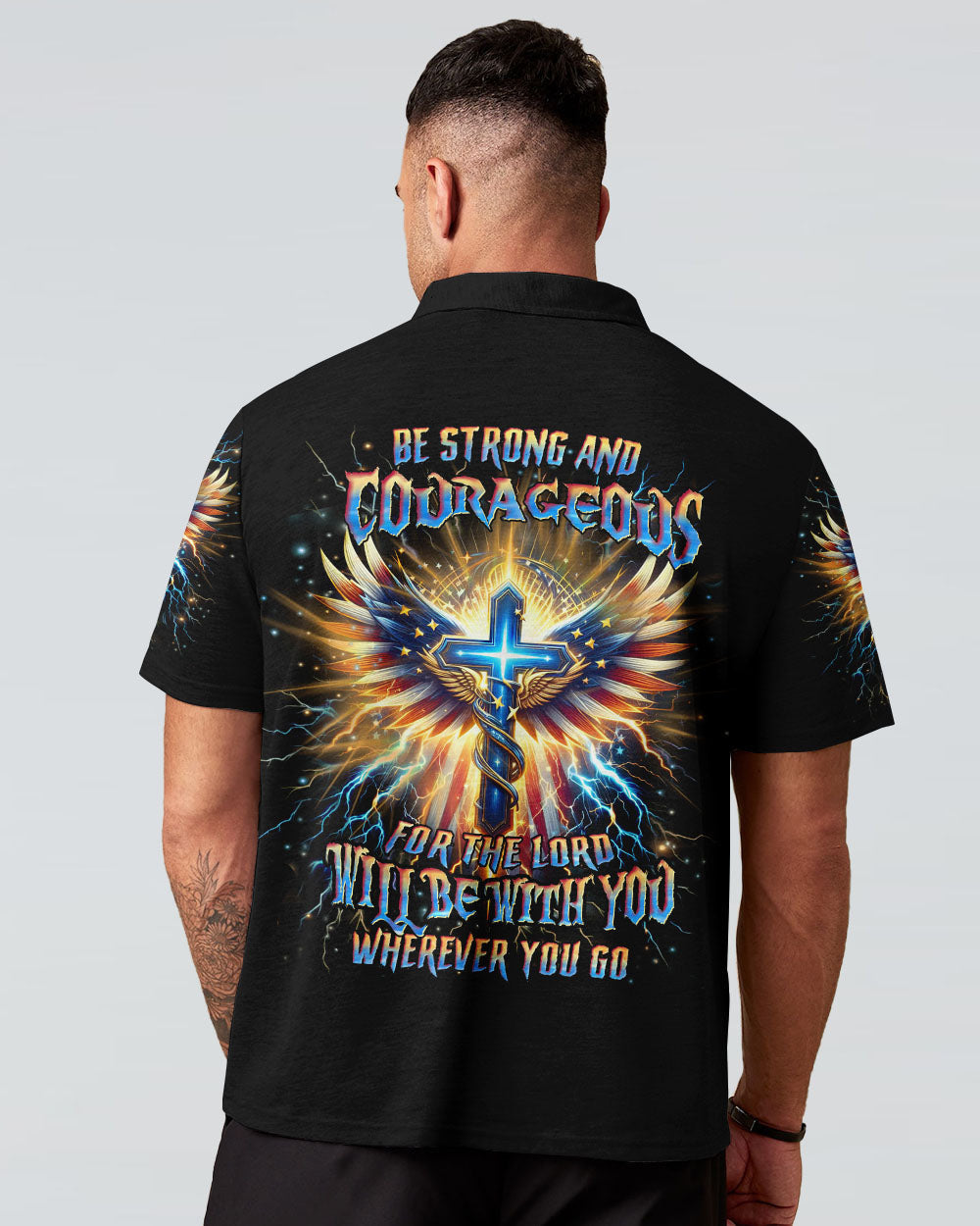 Be Strong And Courageous Men's All Over Print Shirt - Yhhn0401242, easychoo.com