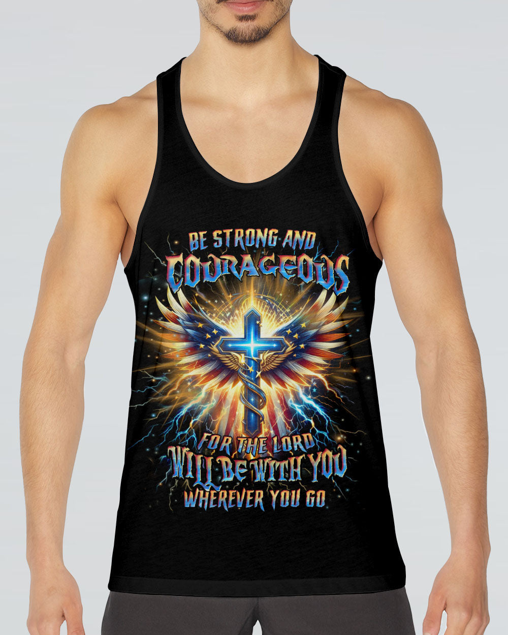 Be Strong And Courageous Men's All Over Print Shirt - Yhhn0401242, easychoo.com