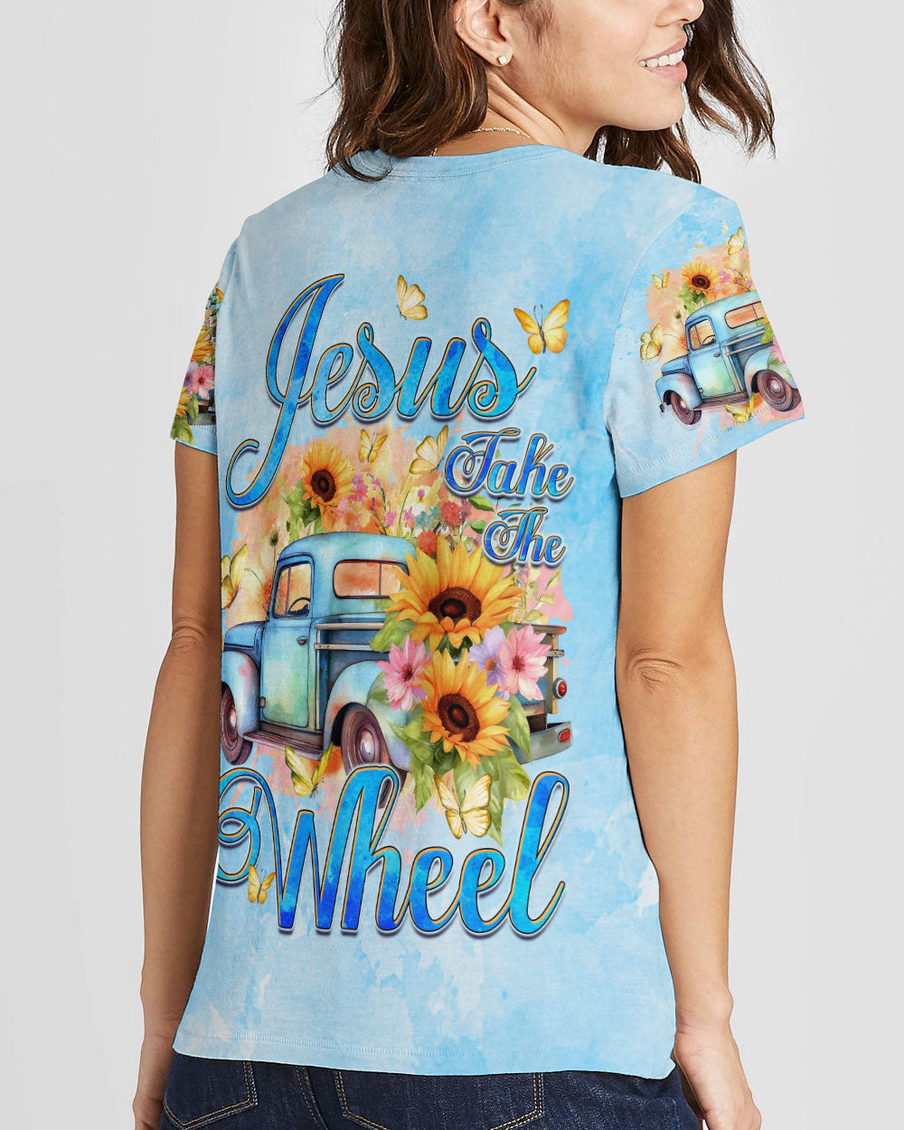Jesus Take The Wheel Women's All Over Print Shirt - Tyqy1312232, easychoo.com