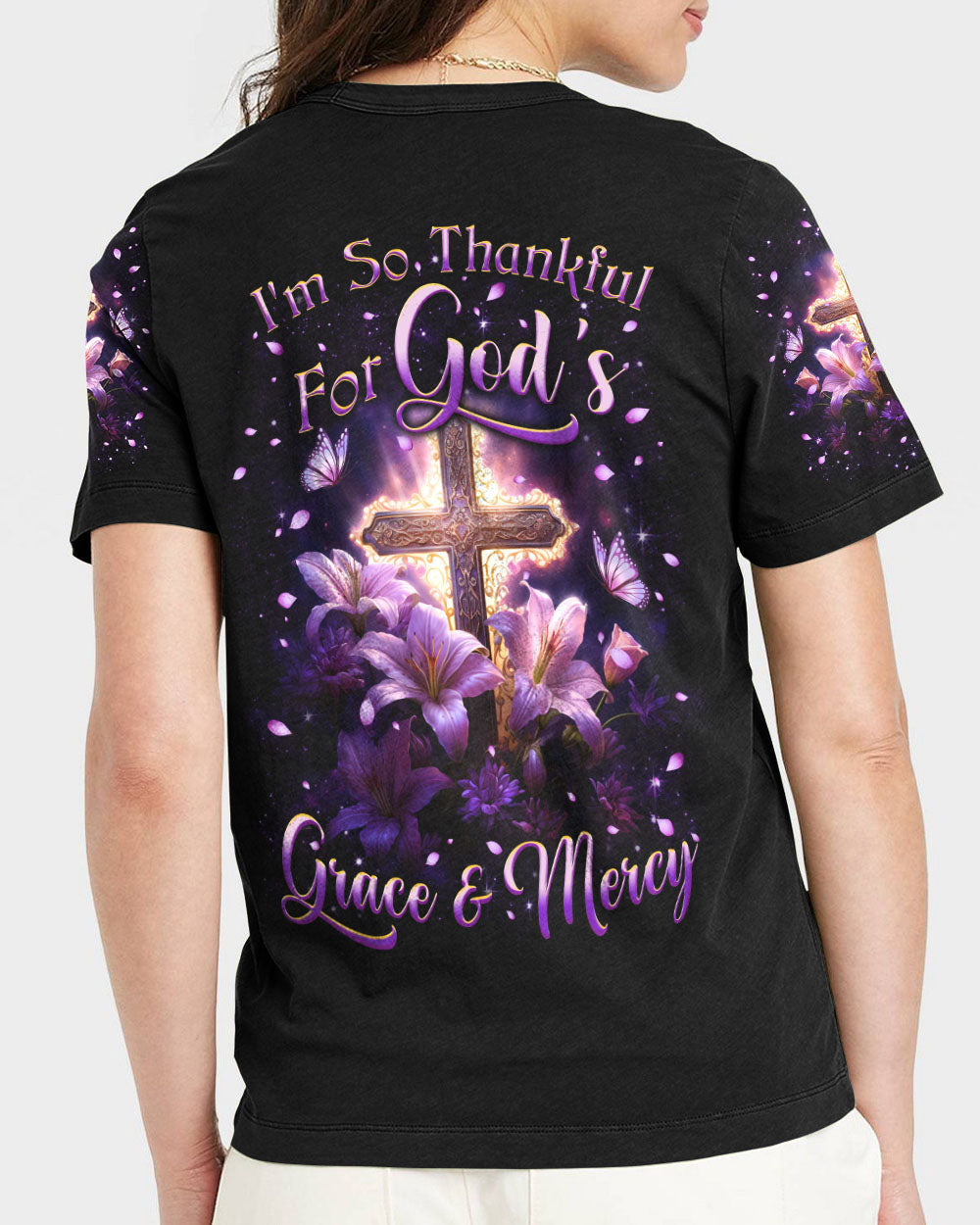I'm So Thankful For God's Grace And Mercy Women's All Over Print Shirt - Yhkd2501241, easychoo.com
