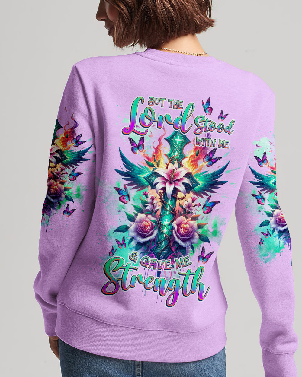 Lord Stood With Me Cross Wings Women's All Over Print Shirt - Tlnz2201248, easychoo.com