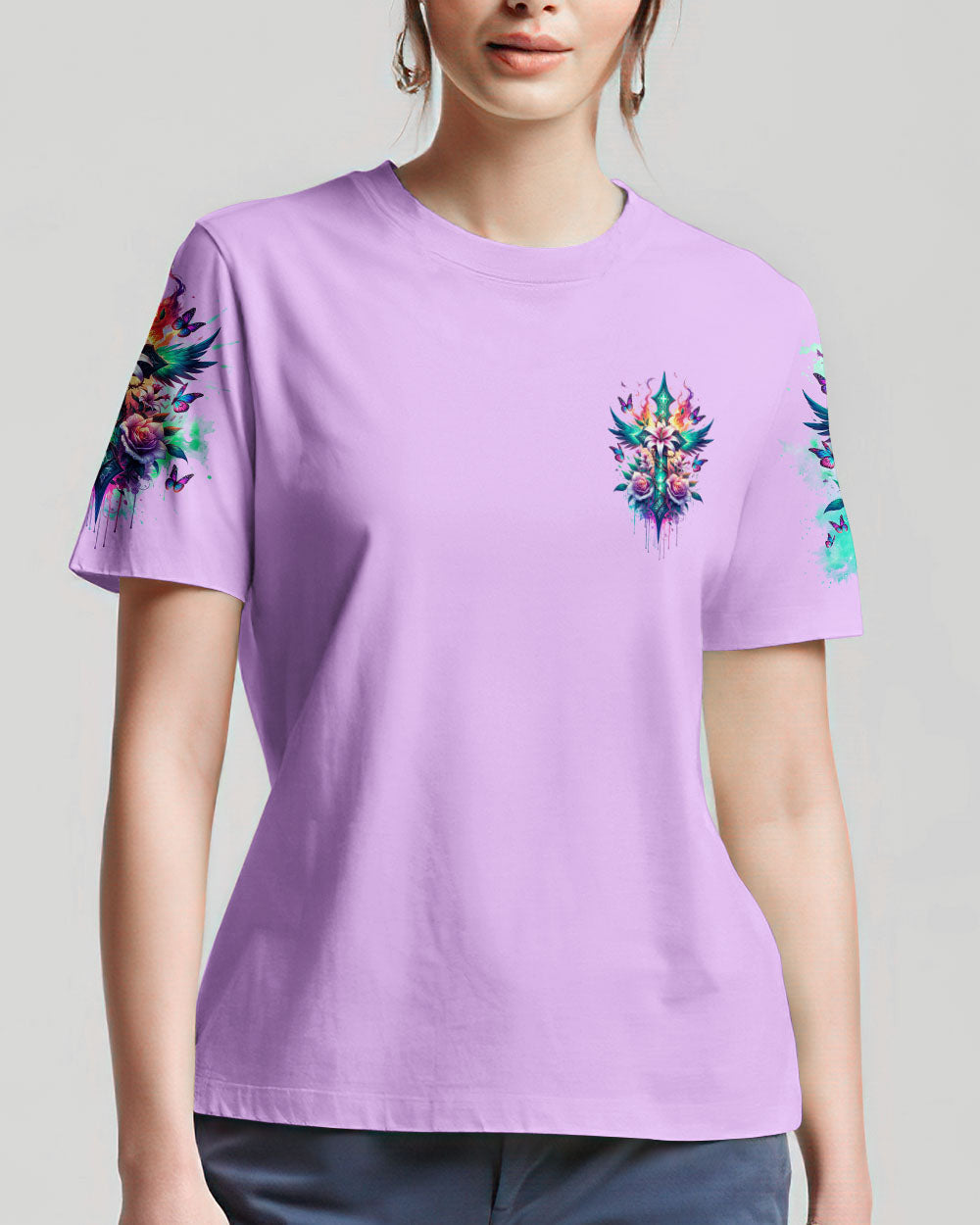 Lord Stood With Me Cross Wings Women's All Over Print Shirt - Tlnz2201248, easychoo.com