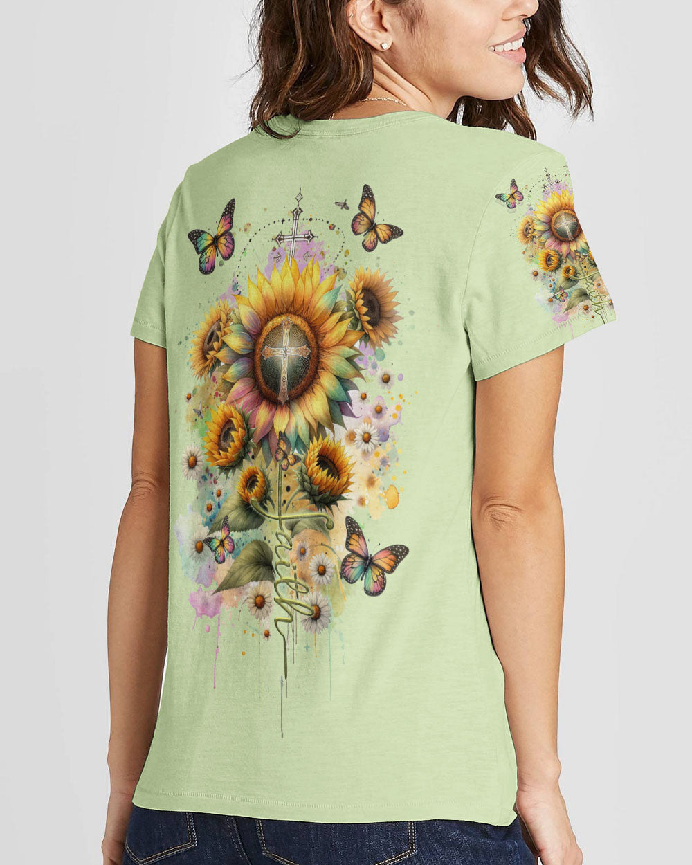 Faith Sunflower Women's All Over Print Shirt - Tltr0812234, easychoo.com