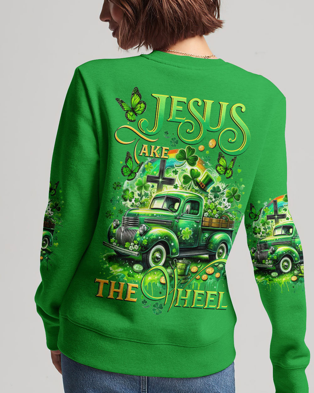 Jesus Take The Wheel Patrick's Day Women's All Over Print Shirt - Tytd0301242, easychoo.com