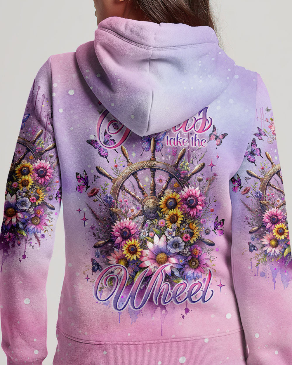 Jesus Take The Wheel Floral Women's All Over Print Shirt - Tlno2211234, easychoo.com