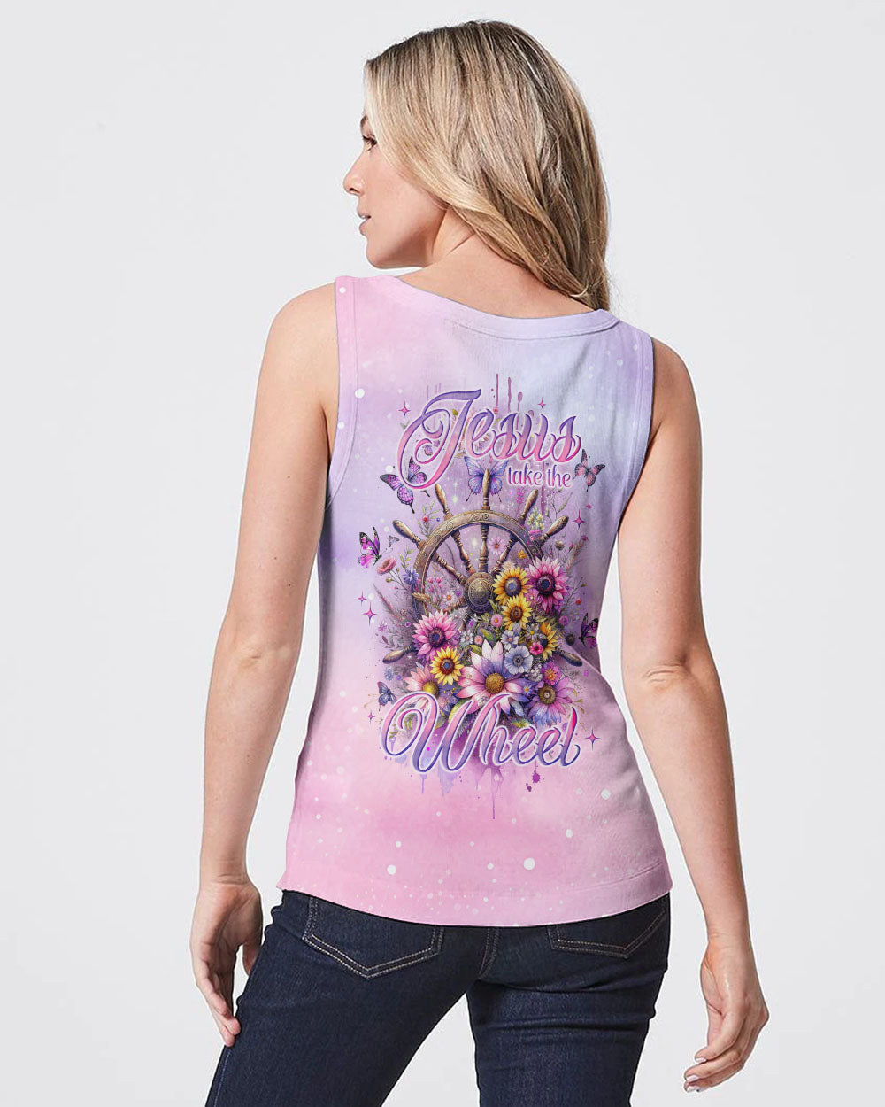 Jesus Take The Wheel Floral Women's All Over Print Shirt - Tlno2211234, easychoo.com