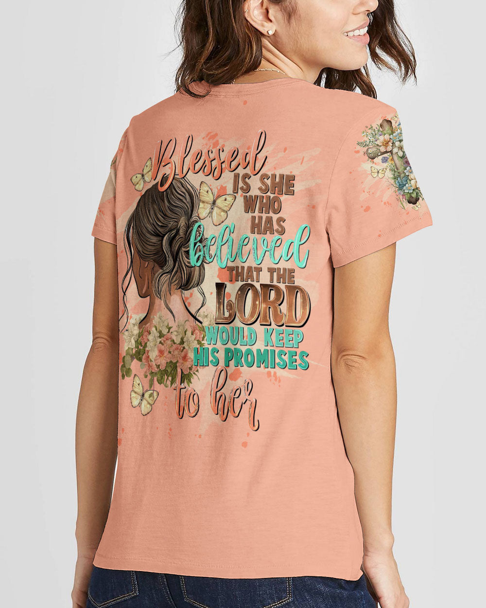 Blessed Is She Who Has Believed Women's All Over Print Shirt - Tltw2009231, easychoo.com