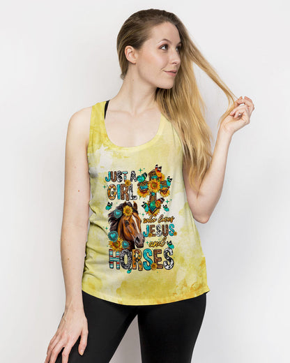 Just A Girl Who Loves Jesus And Horses Women's All Over Print Shirt - Tltw0807236, easychoo.com