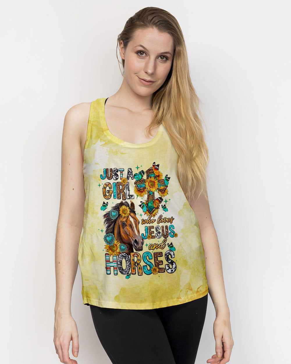 Just A Girl Who Loves Jesus And Horses Women's All Over Print Shirt - Tltw0807236, easychoo.com