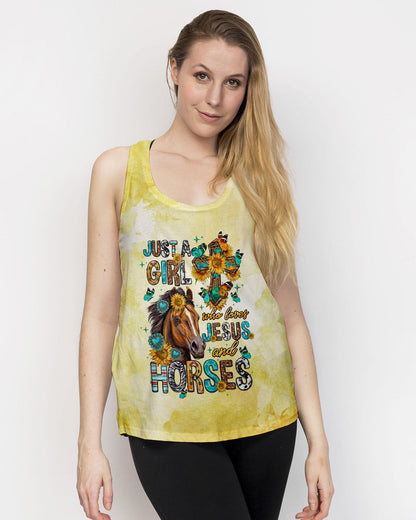 Just A Girl Who Loves Jesus And Horses Women's All Over Print Shirt - Tltw0807236, easychoo.com
