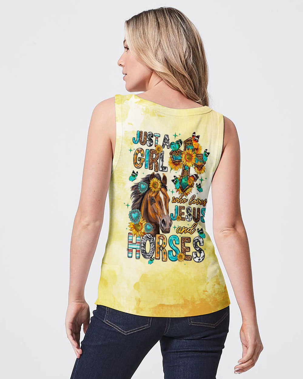 Just A Girl Who Loves Jesus And Horses Women's All Over Print Shirt - Tltw0807236, easychoo.com