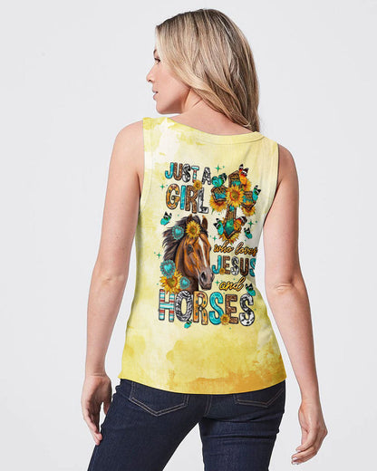 Just A Girl Who Loves Jesus And Horses Women's All Over Print Shirt - Tltw0807236, easychoo.com