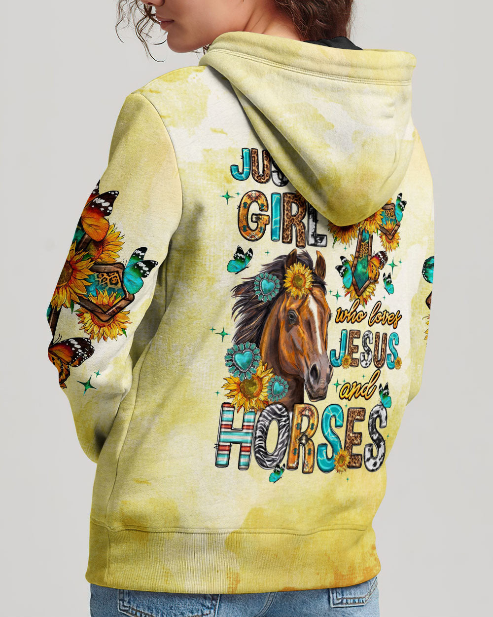 Just A Girl Who Loves Jesus And Horses Women's All Over Print Shirt - Tltw0807236, easychoo.com