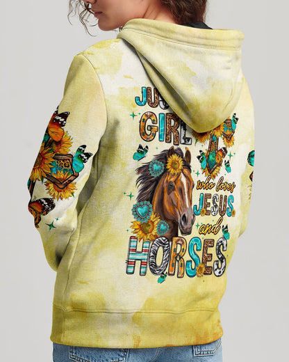 Just A Girl Who Loves Jesus And Horses Women's All Over Print Shirt - Tltw0807236, easychoo.com