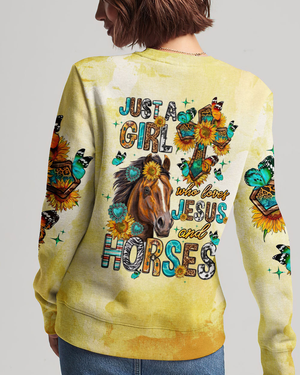 Just A Girl Who Loves Jesus And Horses Women's All Over Print Shirt - Tltw0807236, easychoo.com