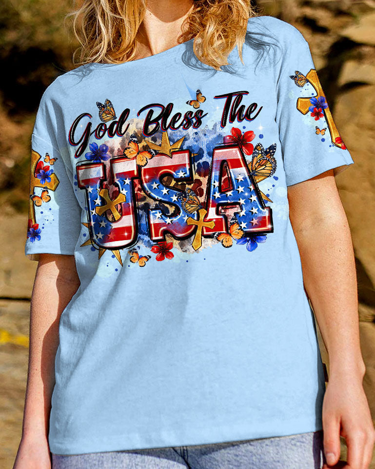 God Bless The USA Women's All Over Print Shirt - Tltr1509233, easychoo.com
