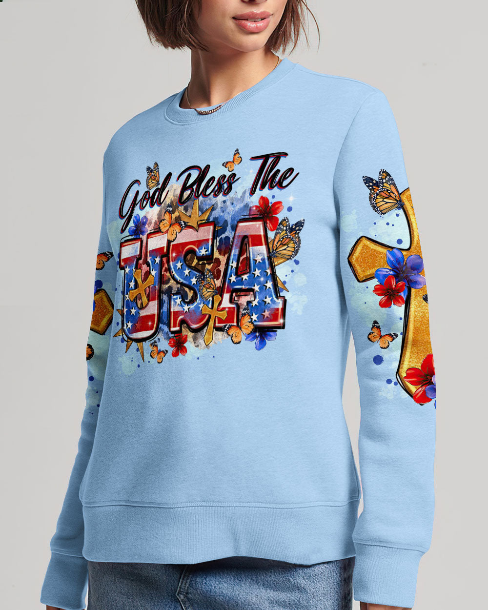 God Bless The USA Women's All Over Print Shirt - Tltr1509233, easychoo.com