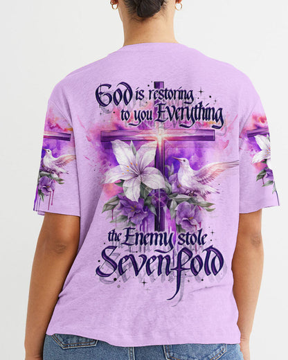 God Is Restoring To You Everything Women's All Over Print Shirt - Ty2508234, easychoo.com