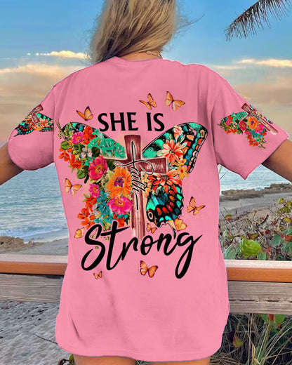 She Is Strong Women's All Over Print Shirt - Tytd0507233, easychoo.com