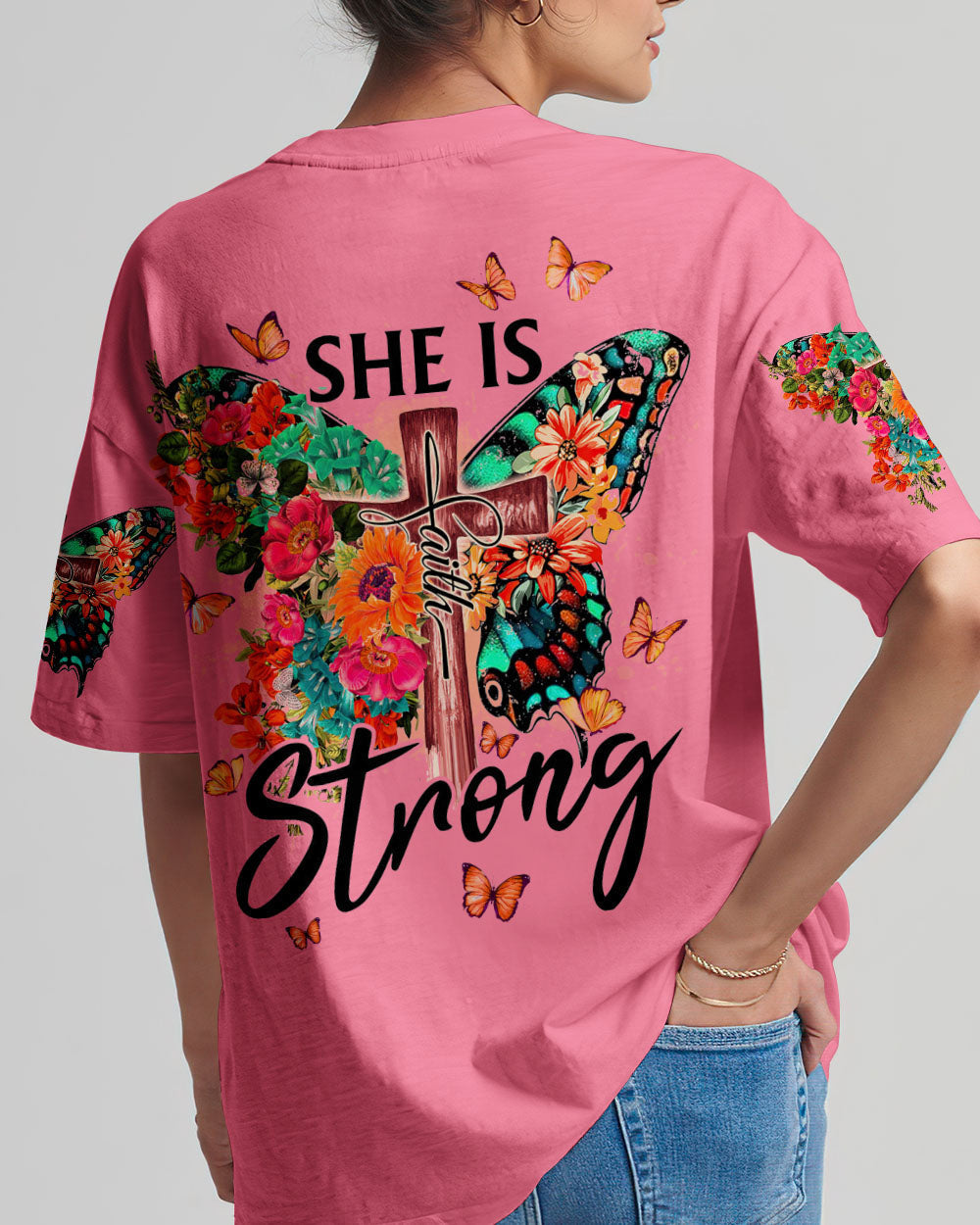 She Is Strong Women's All Over Print Shirt - Tytd0507233, easychoo.com