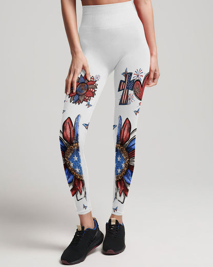 She Loves Jesus and America Women's All Over Print Shirt - Yhln0307234, easychoo.com